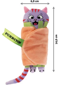 Kong Pull-A-Partz Purrito -Beeztees Winkel 0035585459295 afmetingen