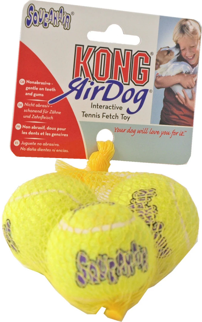 Kong AirDog Squeakair Tennisbal 3 St 2 Kong AirDog Squeakair Tennisbal 3 St - Afbeelding 2