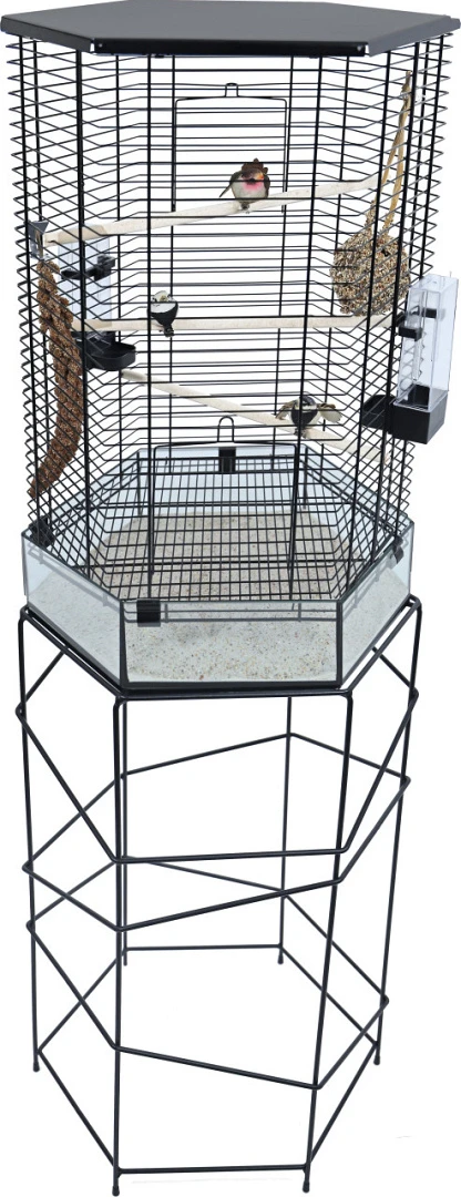 Inter-Zoo Vogelkooi Vision Hexo Zwart 3 Inter-Zoo Vogelkooi Vision Hexo Zwart - Afbeelding 3