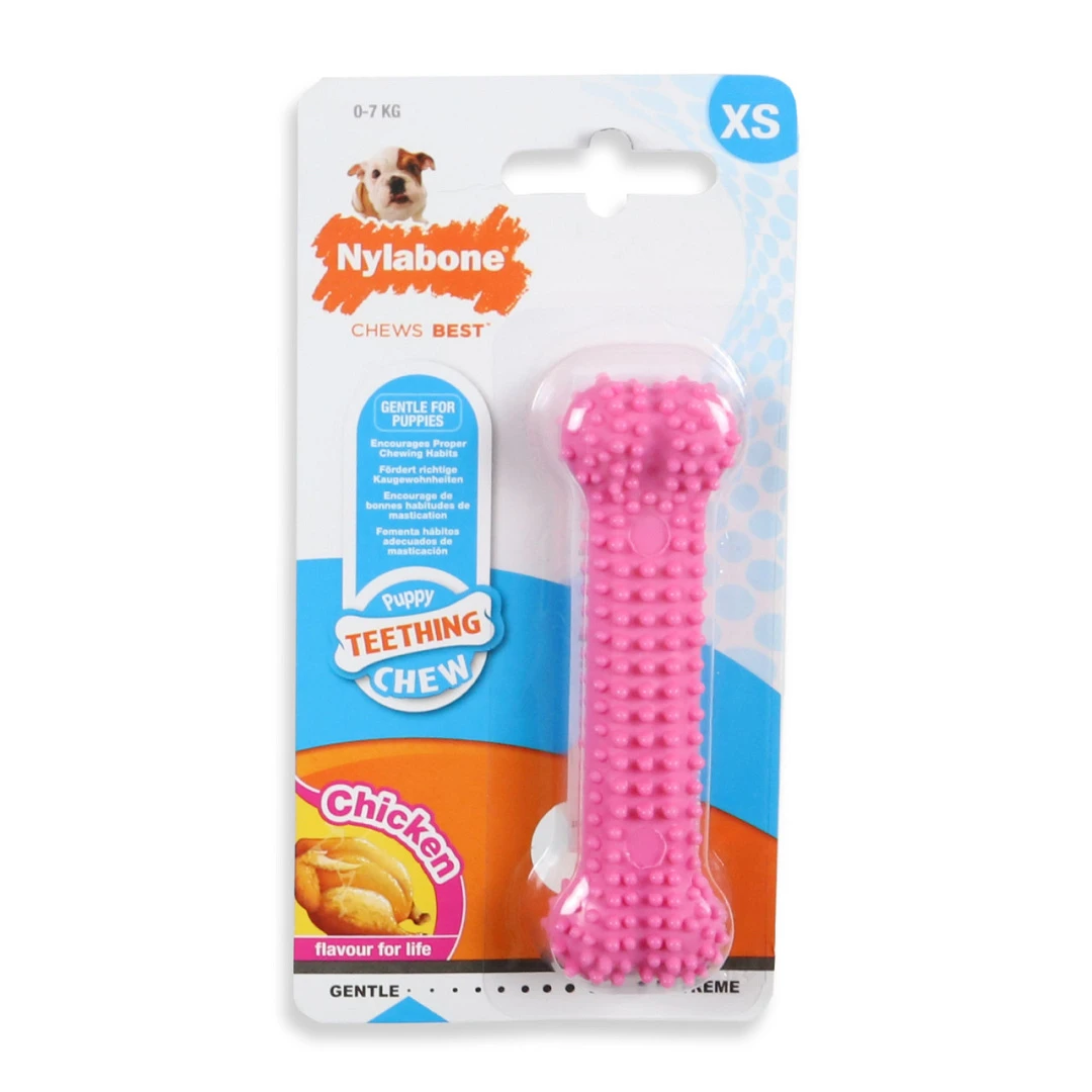 Nylabone Puppy Dental Bone Kip Roze XS 1 Nylabone Puppy Dental Bone Kip Roze XS