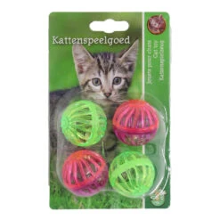 Boon Kattenspeelgoed Traliebal Met Bel Assorti 4 St