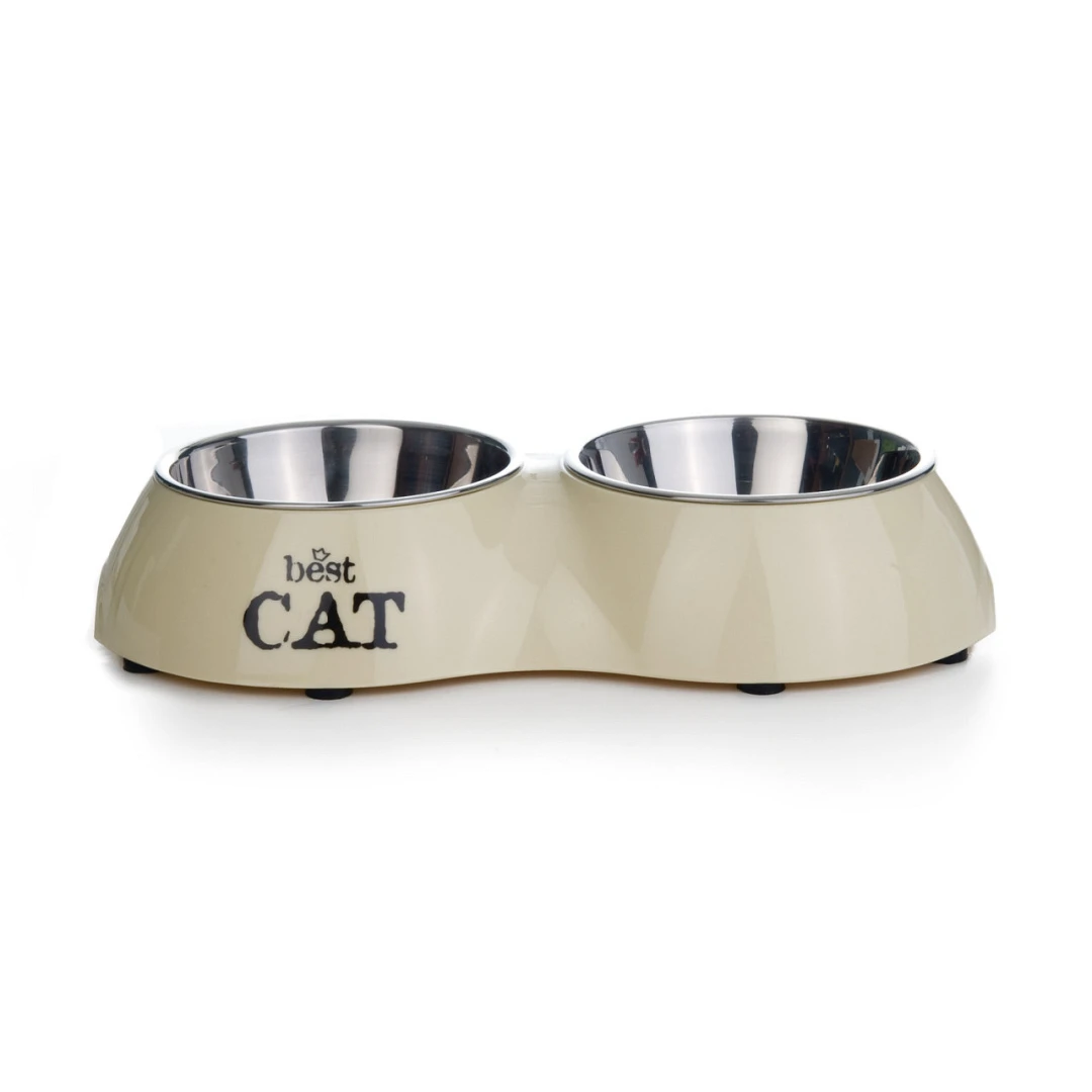 Beeztees Dinerset Best Cat Beige 2 X 160 Ml 1 Beeztees Dinerset Best Cat Beige 2 X 160 Ml