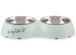 Beeztees Voer- En Drinkbak Oh My Cat Mint 2 X 160 Ml