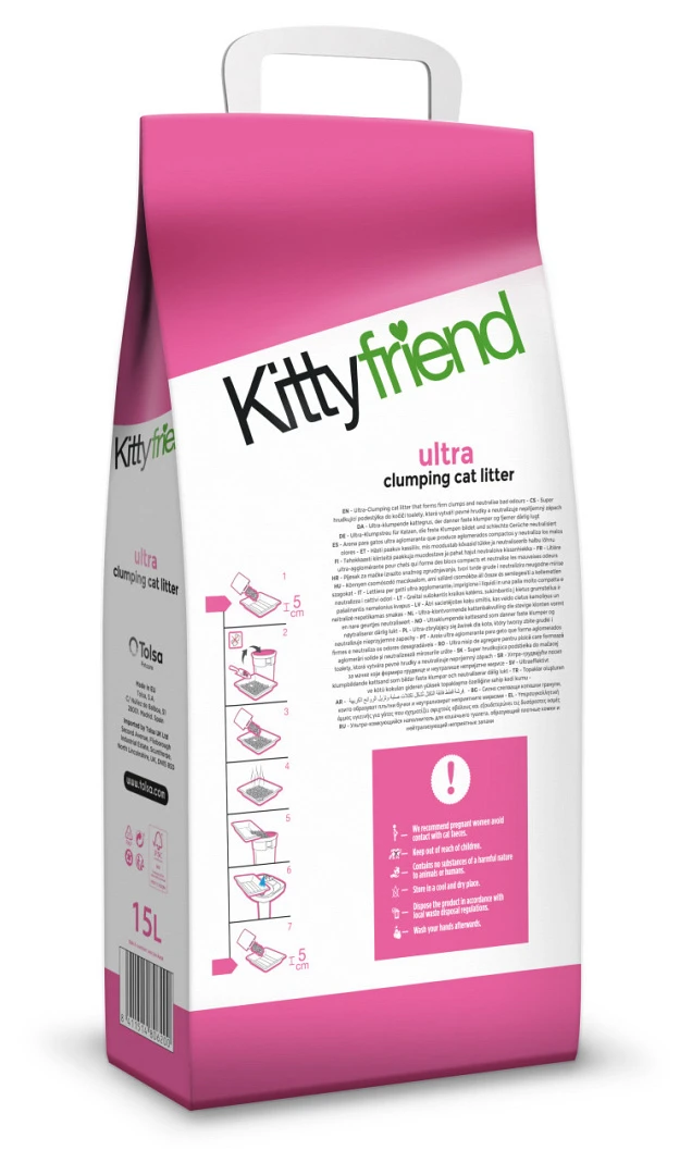 Kitty Friend Kattenbakvulling Ultra Clumping 15 Ltr 2 Kitty Friend Kattenbakvulling Ultra Clumping 15 Ltr - Afbeelding 2