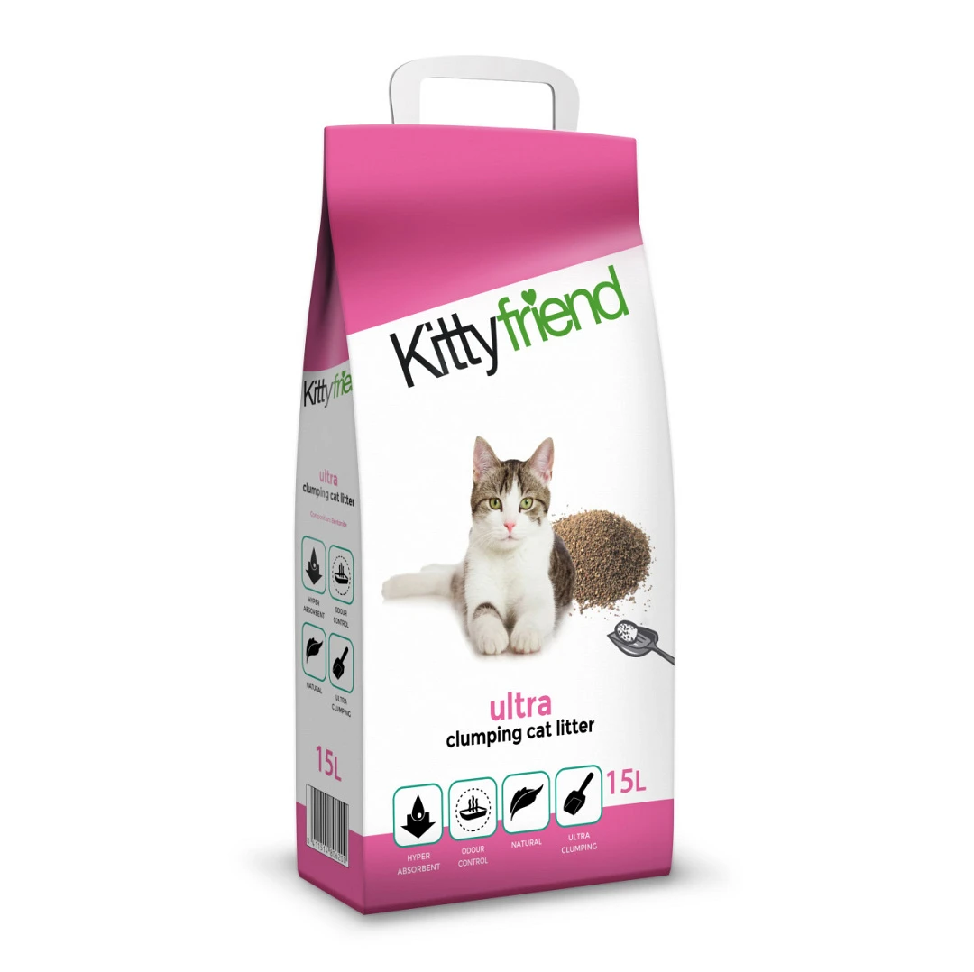Kitty Friend Kattenbakvulling Ultra Clumping 15 Ltr 1 Kitty Friend Kattenbakvulling Ultra Clumping 15 Ltr