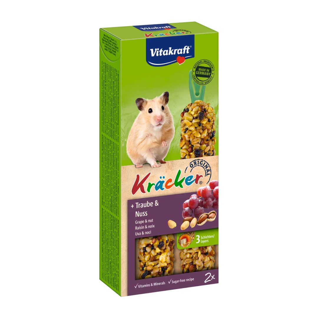 Vitakraft Kräcker Original Hamster - Druif En Noot 2 St 1 Vitakraft Kräcker Original Hamster - Druif En Noot 2 St
