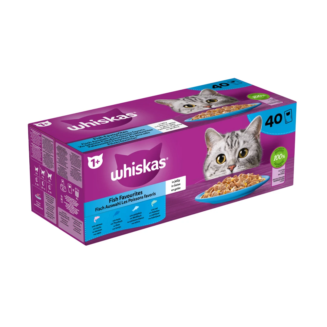 Whiskas Kattenvoer Adult Vis Selectie In Gelei 40 X 85 Gr 1 Whiskas Kattenvoer Adult Vis Selectie In Gelei 40 X 85 Gr
