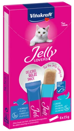 Vitakraft Kattensnack Jelly Lovers Zalm/Schol MSC 6 X 15 Gr