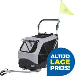 TRIXIE Opvouwbare Hondenfietskar Grijs -Beeztees Winkel 4011905127965 ALP