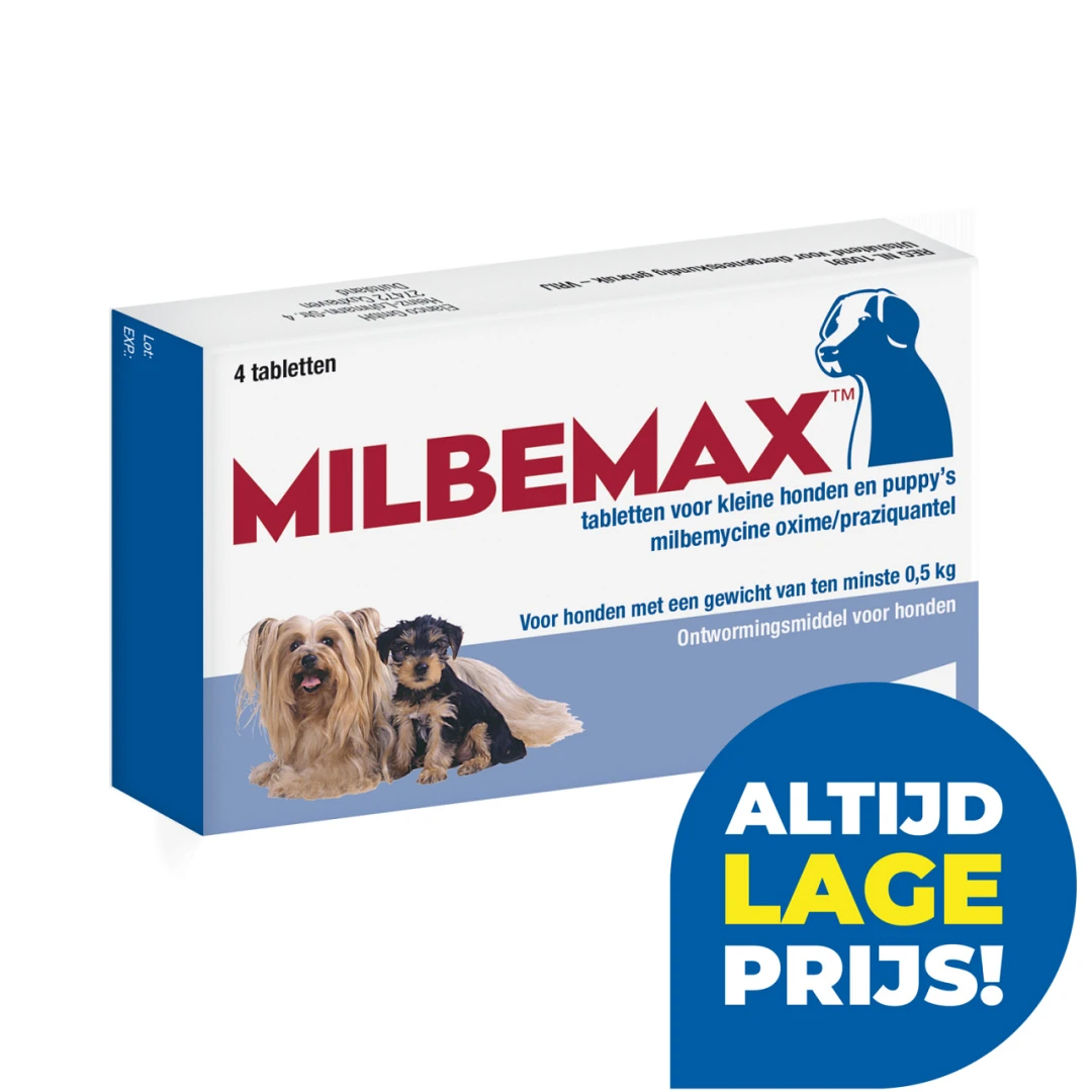 Milbemax Tabletten Kleine Hond/puppy 0,5 - 10 Kg 4 St 1 Milbemax Tabletten Kleine Hond/puppy 0,5 - 10 Kg 4 St