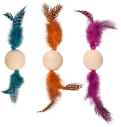 Flamingo Kattenspeelgoed Kirk Bal Hout Assorti