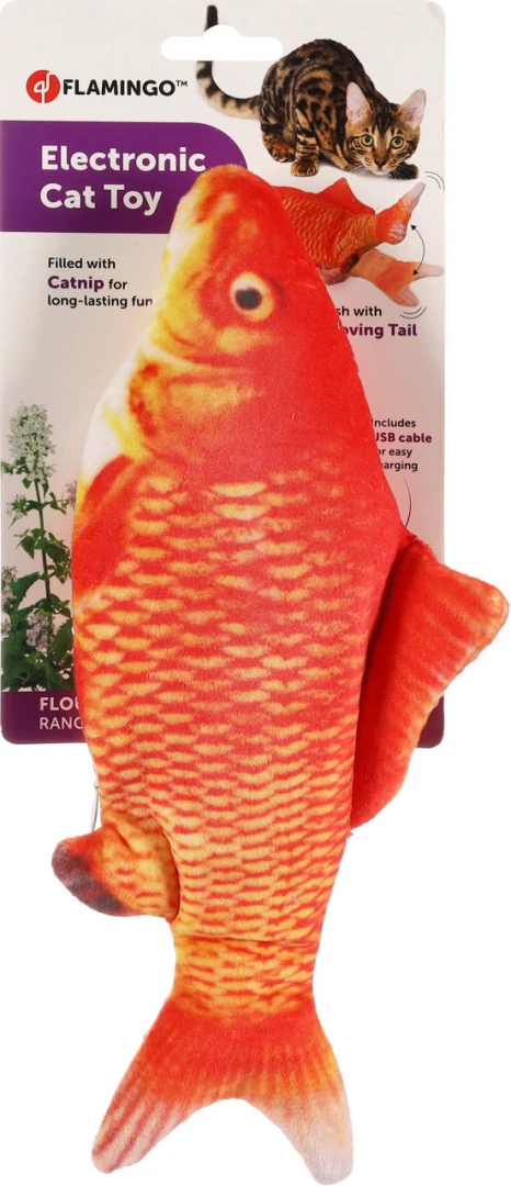 Flamingo Kattenspeelgoed Flounder Vis Oranje 2 Flamingo Kattenspeelgoed Flounder Vis Oranje - Afbeelding 2