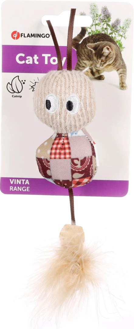 Flamingo Kattenspeelgoed Vinta Rups Met Veer 2 Flamingo Kattenspeelgoed Vinta Rups Met Veer - Afbeelding 2