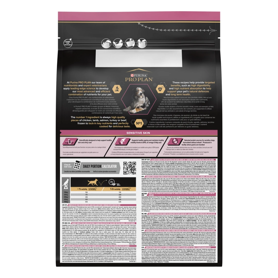 Pro Plan Hondenvoer Medium & Large Adult 7+ Sensitive Skin 3 Kg 2 Pro Plan Hondenvoer Medium & Large Adult 7+ Sensitive Skin 3 Kg - Afbeelding 2