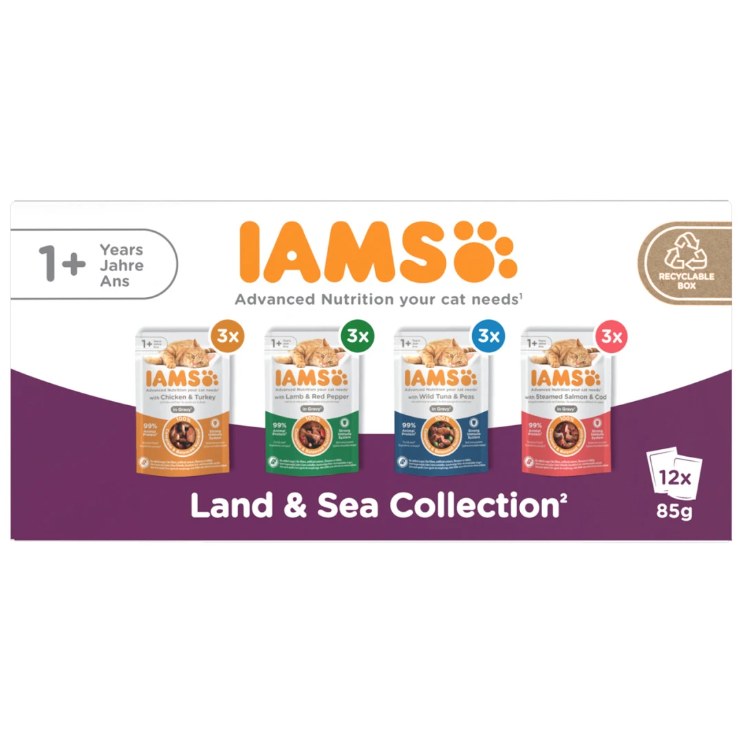 IAMS Delights Land & Sea Collection In Gravy 12 X 85 Gr 2 IAMS Delights Land & Sea Collection In Gravy 12 X 85 Gr - Afbeelding 2
