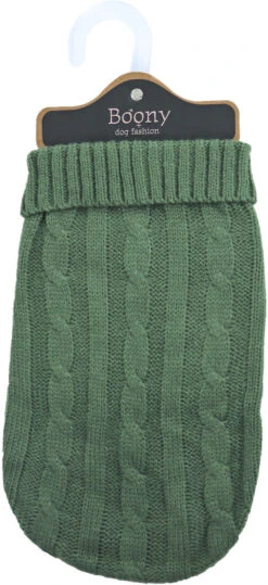Boony Hondenkabeltrui Olijfgroen -Beeztees Winkel 8712901084004