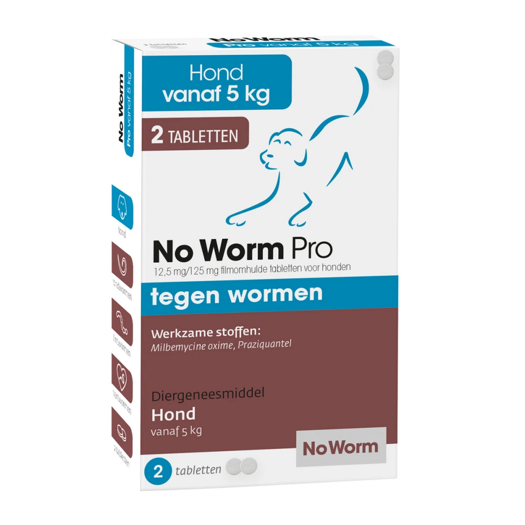 No Worm Pro Hond 2 Tabletten 1 No Worm Pro Hond 2 Tabletten