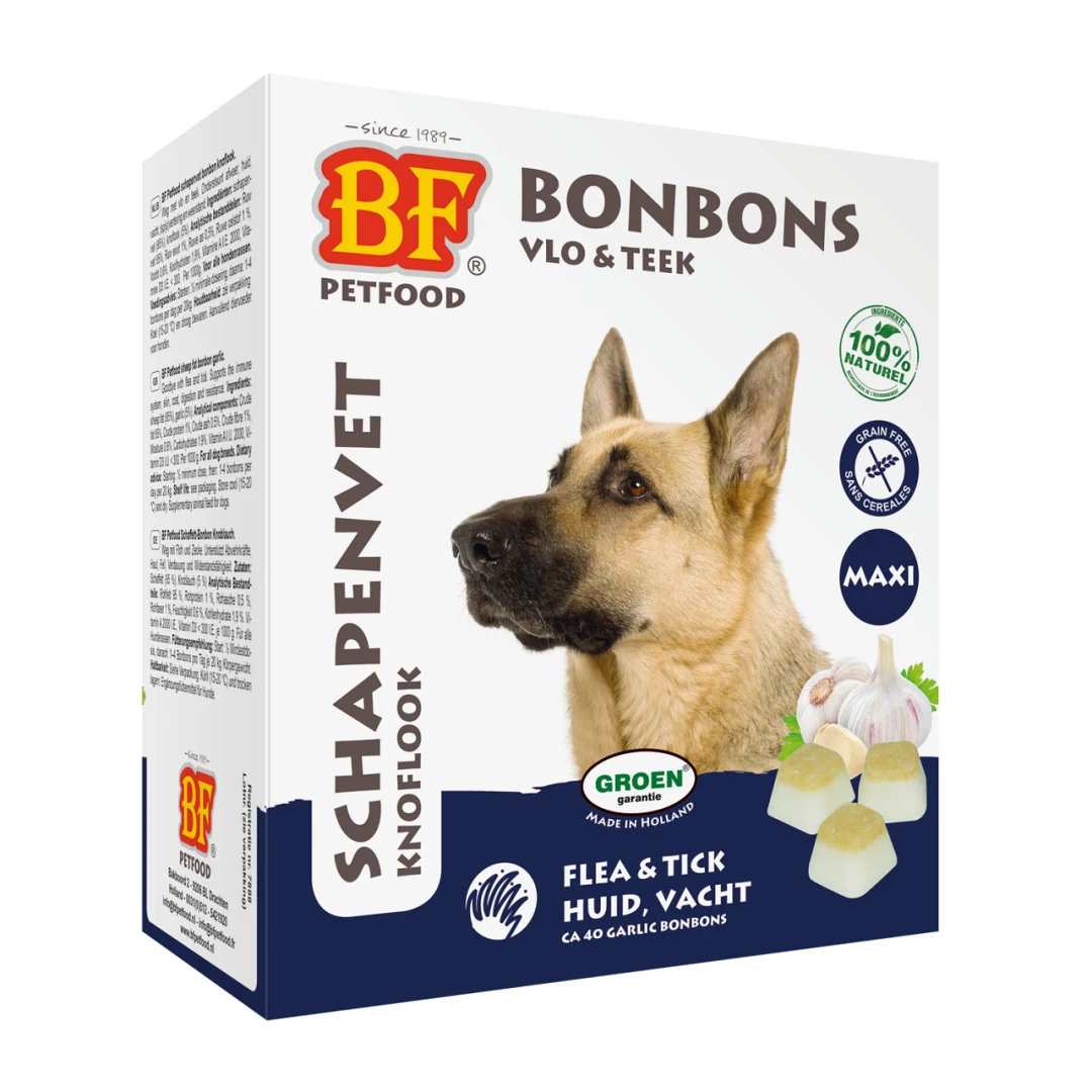 BF Petfood Schapenvet Knoflook Maxi 40 St 1 BF Petfood Schapenvet Knoflook Maxi 40 St