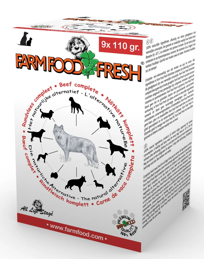 Farm Food Fresh Hondenvoer Rundvlees Compleet 9 X 110 Gr 1 Farm Food Fresh Hondenvoer Rundvlees Compleet 9 X 110 Gr