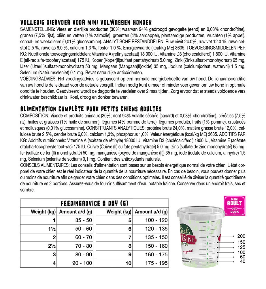 Yamipets Sjef's Cuisine Hondenvoer Mini Adult 3 Kg 2 Yamipets Sjef's Cuisine Hondenvoer Mini Adult 3 Kg - Afbeelding 2
