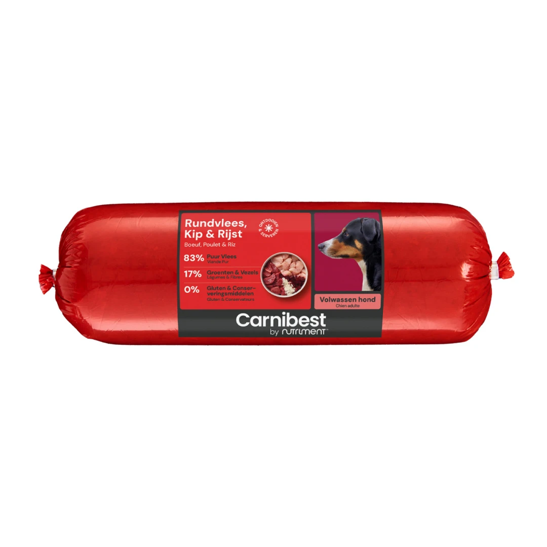 Carnibest Hondenvoer Rundvlees, Kip & Rijst 1 Kg 1 Carnibest Hondenvoer Rundvlees, Kip & Rijst 1 Kg