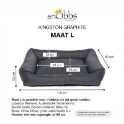 SnObbs Orthopedische Hondenmand Kingston Graphite -Beeztees Winkel 8718531868892 1