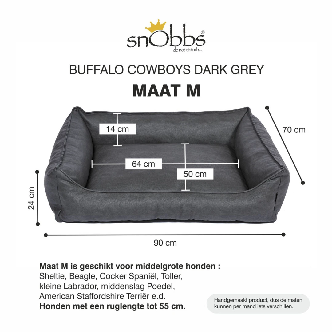 SnObbs Orthopedische Hondenmand Buffalo Cowboys Dark Grey 5 SnObbs Orthopedische Hondenmand Buffalo Cowboys Dark Grey - Afbeelding 5