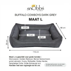 SnObbs Orthopedische Hondenmand Buffalo Cowboys Dark Grey 15 SnObbs Orthopedische Hondenmand Buffalo Cowboys Dark Grey -Beeztees Winkel 8718531869707 1