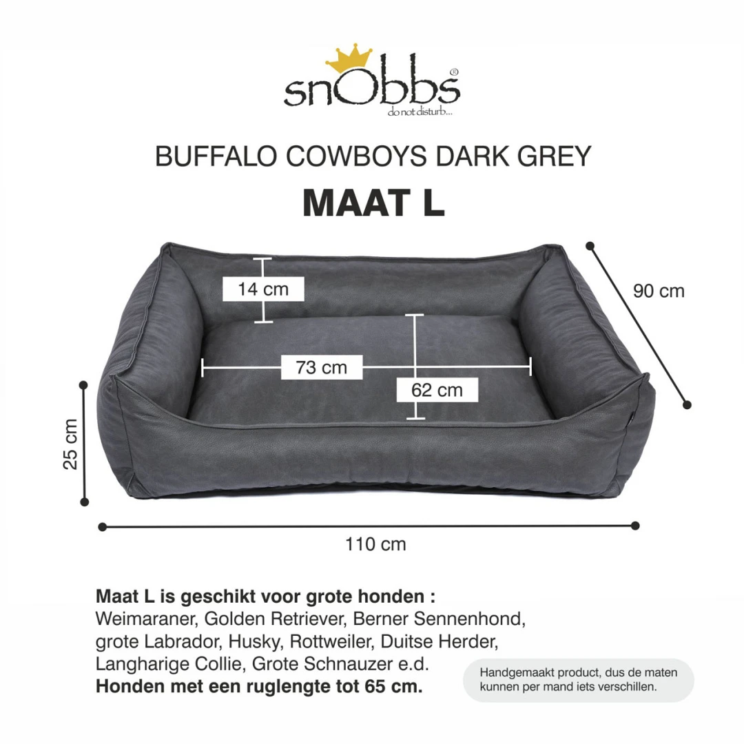SnObbs Orthopedische Hondenmand Buffalo Cowboys Dark Grey 7 SnObbs Orthopedische Hondenmand Buffalo Cowboys Dark Grey - Afbeelding 7