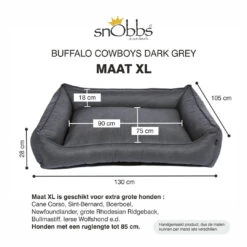 SnObbs Orthopedische Hondenmand Buffalo Cowboys Dark Grey 17 SnObbs Orthopedische Hondenmand Buffalo Cowboys Dark Grey -Beeztees Winkel 8718531869714 1