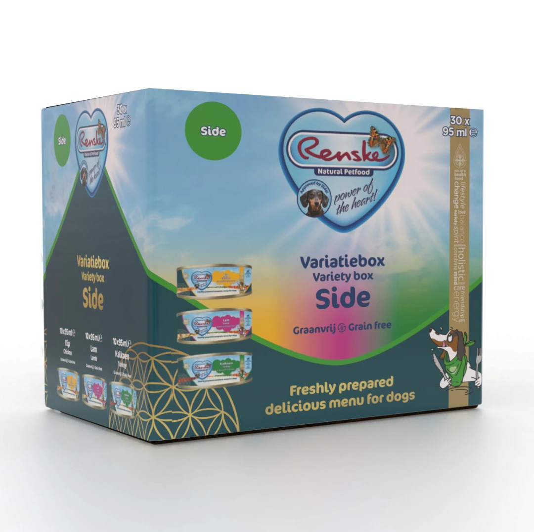 Renske Hondenvoer Variatiebox Side Graanvrij 30 X 95 Gr 1 Renske Hondenvoer Variatiebox Side Graanvrij 30 X 95 Gr