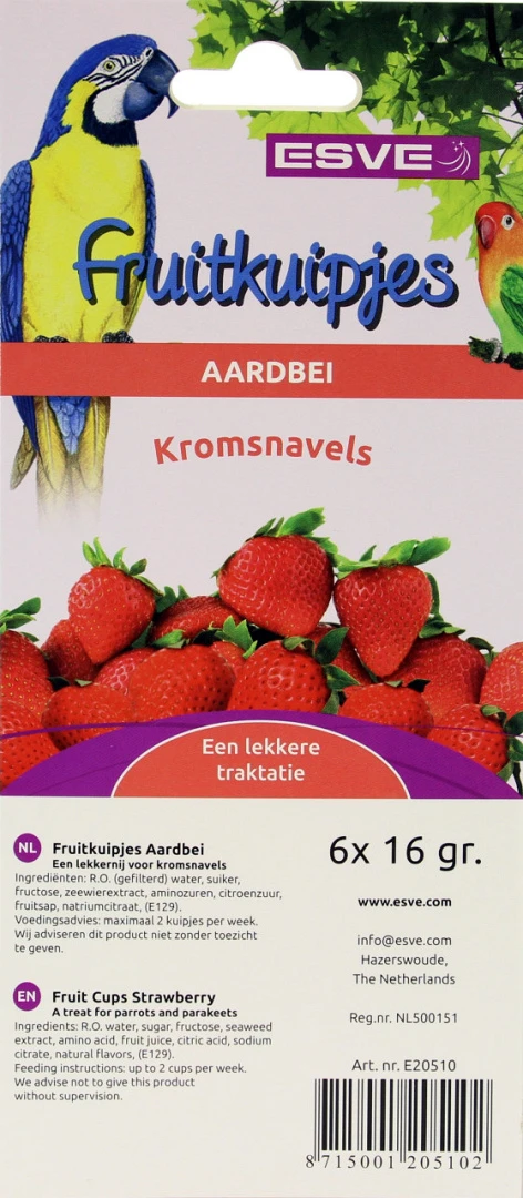 ESVE Fruitkuipjes Aardbei 2 ESVE Fruitkuipjes Aardbei - Afbeelding 2
