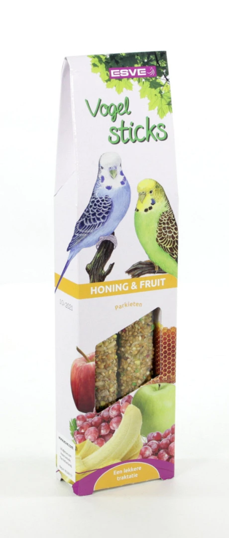 ESVE Vogelsticks Parkiet Honing En Fruit 2 St 1 ESVE Vogelsticks Parkiet Honing En Fruit 2 St