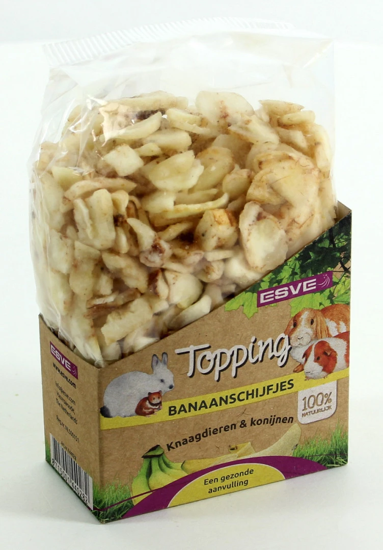 ESVE Topping Banaanschijfjes Knaagdier 180 Gr 1 ESVE Topping Banaanschijfjes Knaagdier 180 Gr