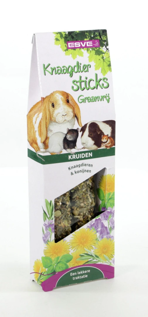 ESVE Knaagdiersticks Kruiden Graanvrij 2 St 1 ESVE Knaagdiersticks Kruiden Graanvrij 2 St
