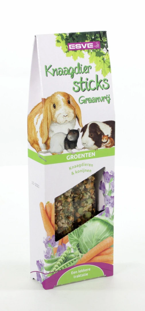 ESVE Knaagdiersticks Groenten Graanvrij 2 St 1 ESVE Knaagdiersticks Groenten Graanvrij 2 St