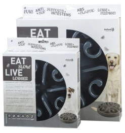 Eat Slow Live Longer Voerbak Original Grey -Beeztees Winkel EATS004 005