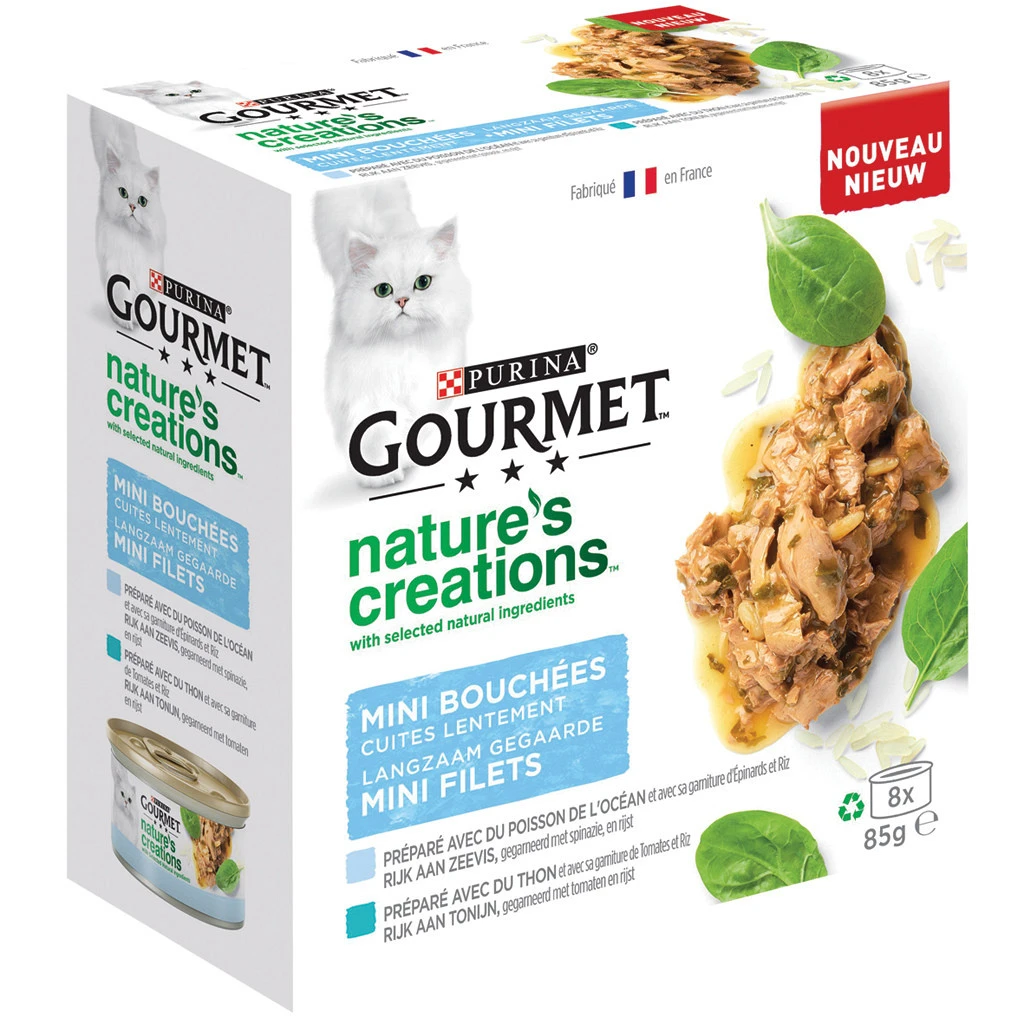 Gourmet Kattenvoer Nature's Creations Zeevis 8 X 85 Gr 1 Gourmet Kattenvoer Nature's Creations Zeevis 8 X 85 Gr