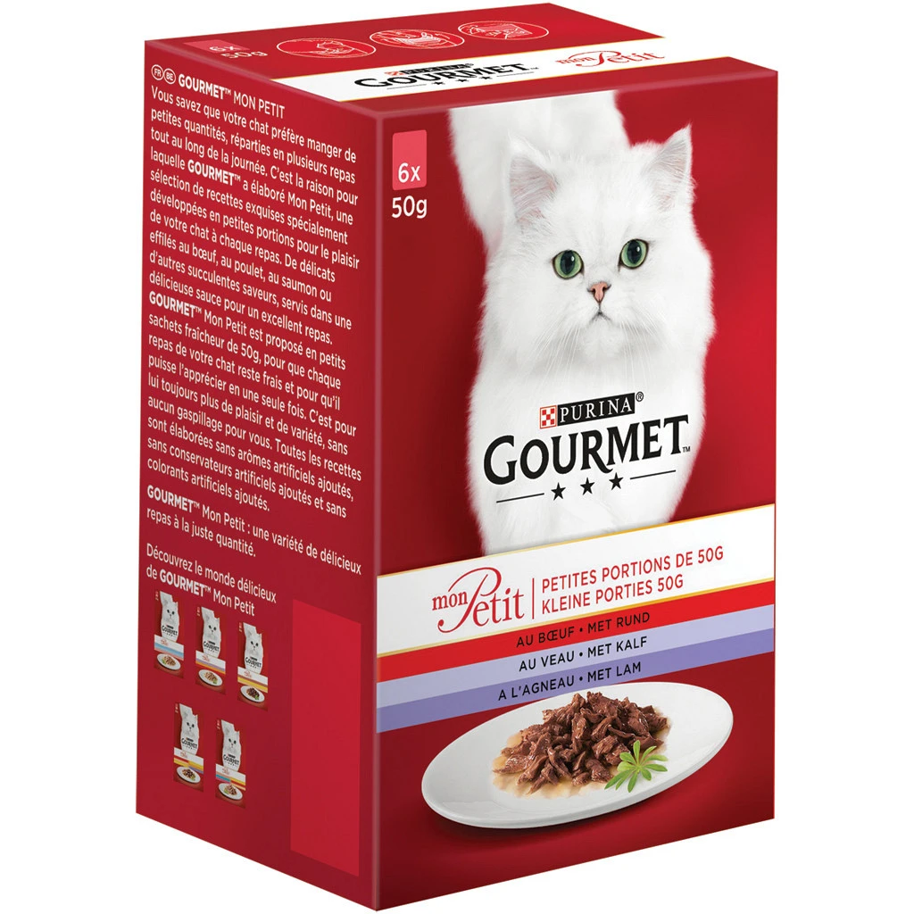 Gourmet Kattenvoer Mon Petit Vlees 6 X 50 Gr