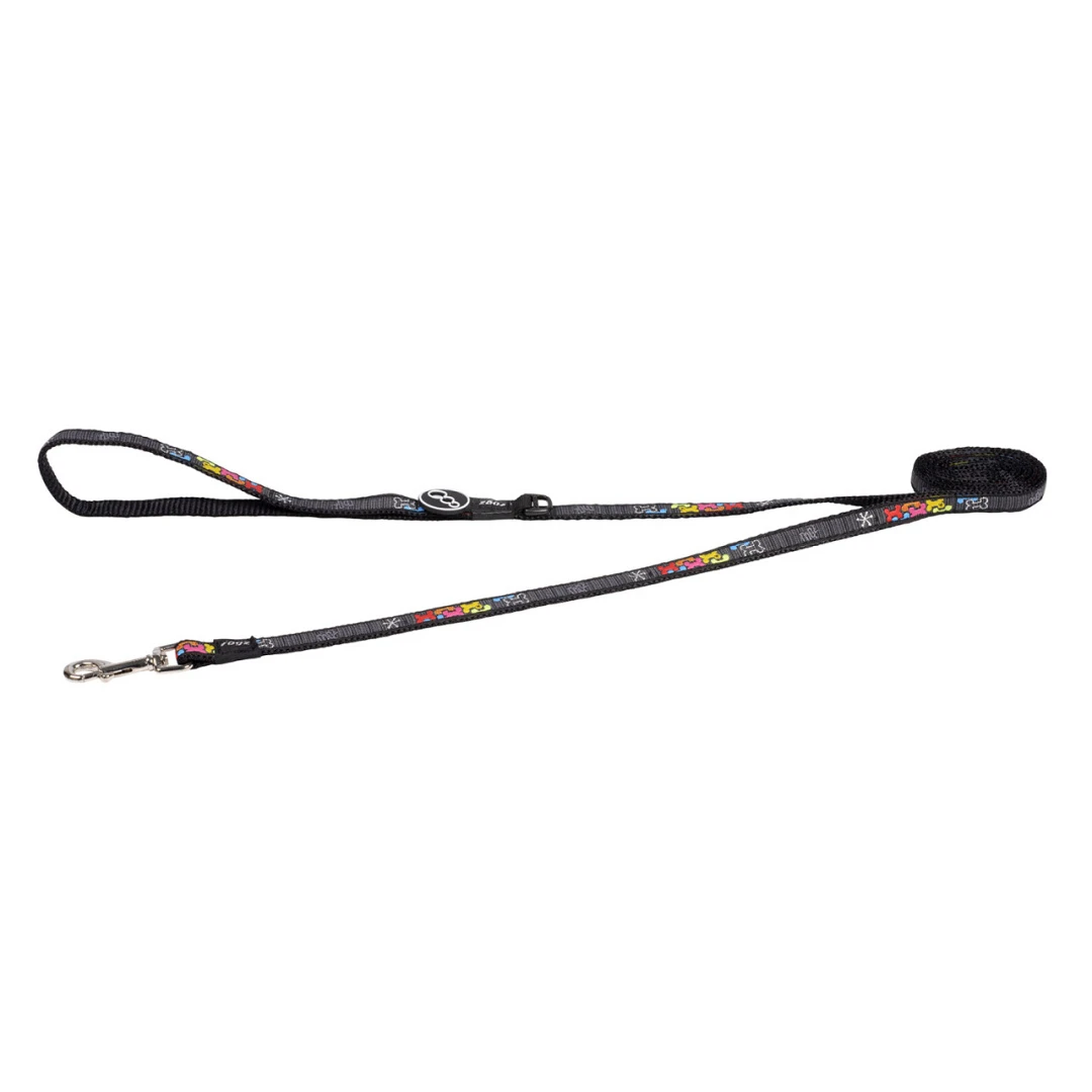 Rogz Hondenlijn Fancy Dress Multi Bone Black 1 Rogz Hondenlijn Fancy Dress Multi Bone Black