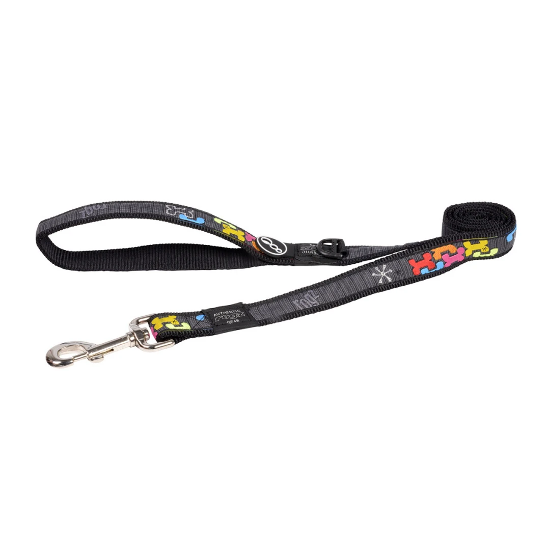 Rogz Hondenlijn Fancy Dress Multi Bone Black 4 Rogz Hondenlijn Fancy Dress Multi Bone Black - Afbeelding 4