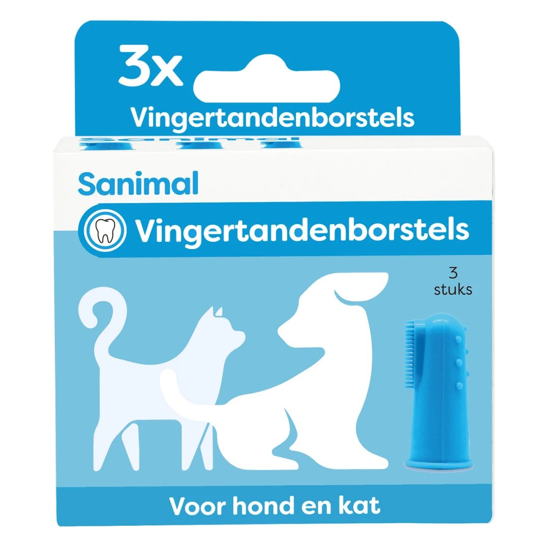Sanimal Vingertandenborstel 3 St 2 Sanimal Vingertandenborstel 3 St - Afbeelding 2