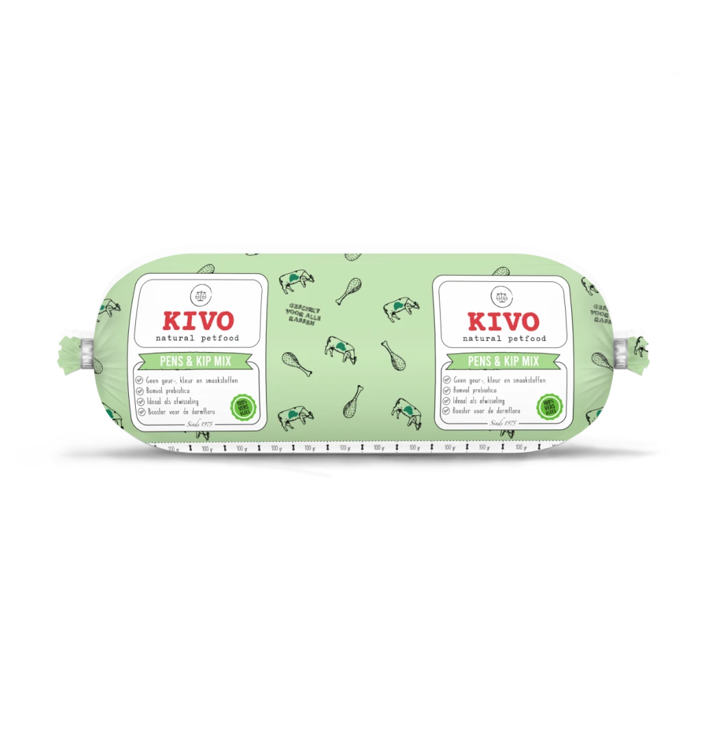 Kivo Hondenvoer Pens & Kip Mix 1 Kg 1 Kivo Hondenvoer Pens & Kip Mix 1 Kg