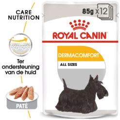 Royal Canin Hondenvoer Derma-comfort 12 X 85 Gr 7 Royal Canin Hondenvoer Derma-comfort 12 X 85 Gr -Beeztees Winkel royal canin dermacomfort natvoeding extra zorg huid volwassen kleine honden hero packshot